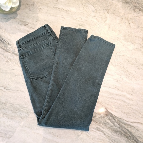 J Crew Dark Green Moto Zipper Pocket Jeans - Picture 8 of 8
